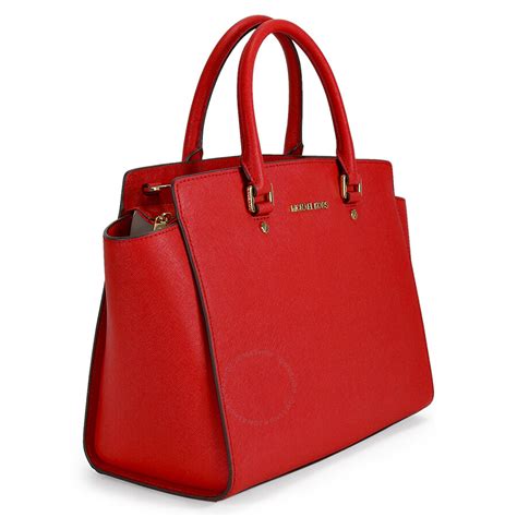 michael kors red leather purse|michael kors opened satchel purse.